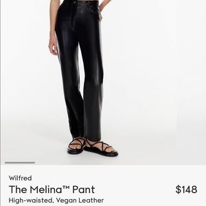 Aritzia Melina Leather Pants- Black Regular